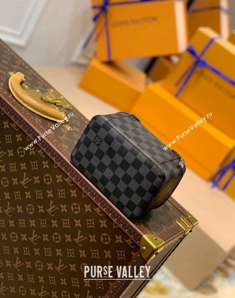 Louis Vuitton Packing Cube PM Travel Organizer N40181 Damier Graphite Canvas 2025 (KI-250211062)