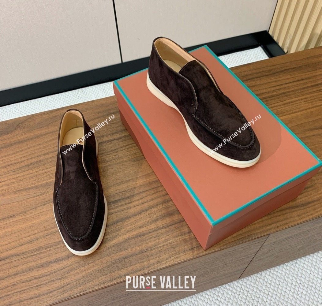 Loro Piana Open Walk Suede High-top Loafers Coffee Brown 2025 LP101101 (HH-251211036)