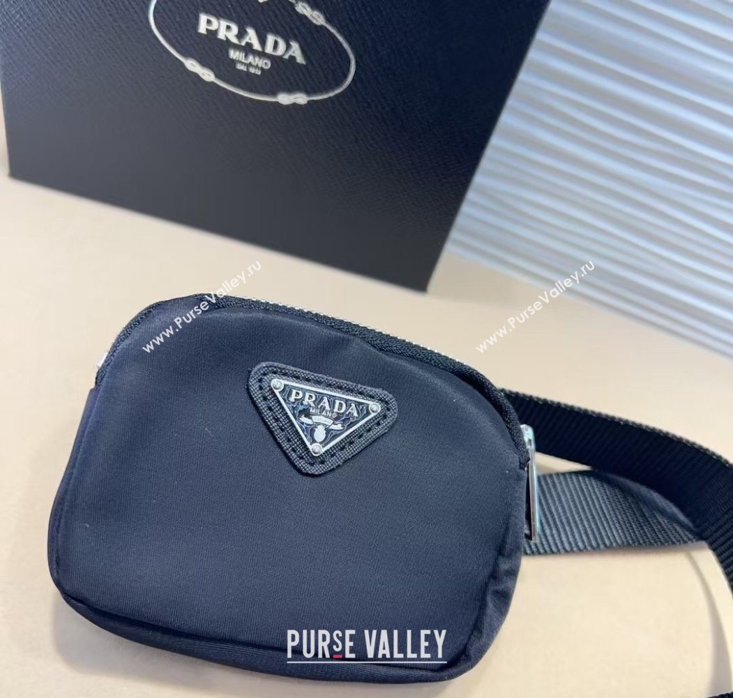 Prada Black Nylon Pouch Belt 3 2025 0618 (99-250618019)