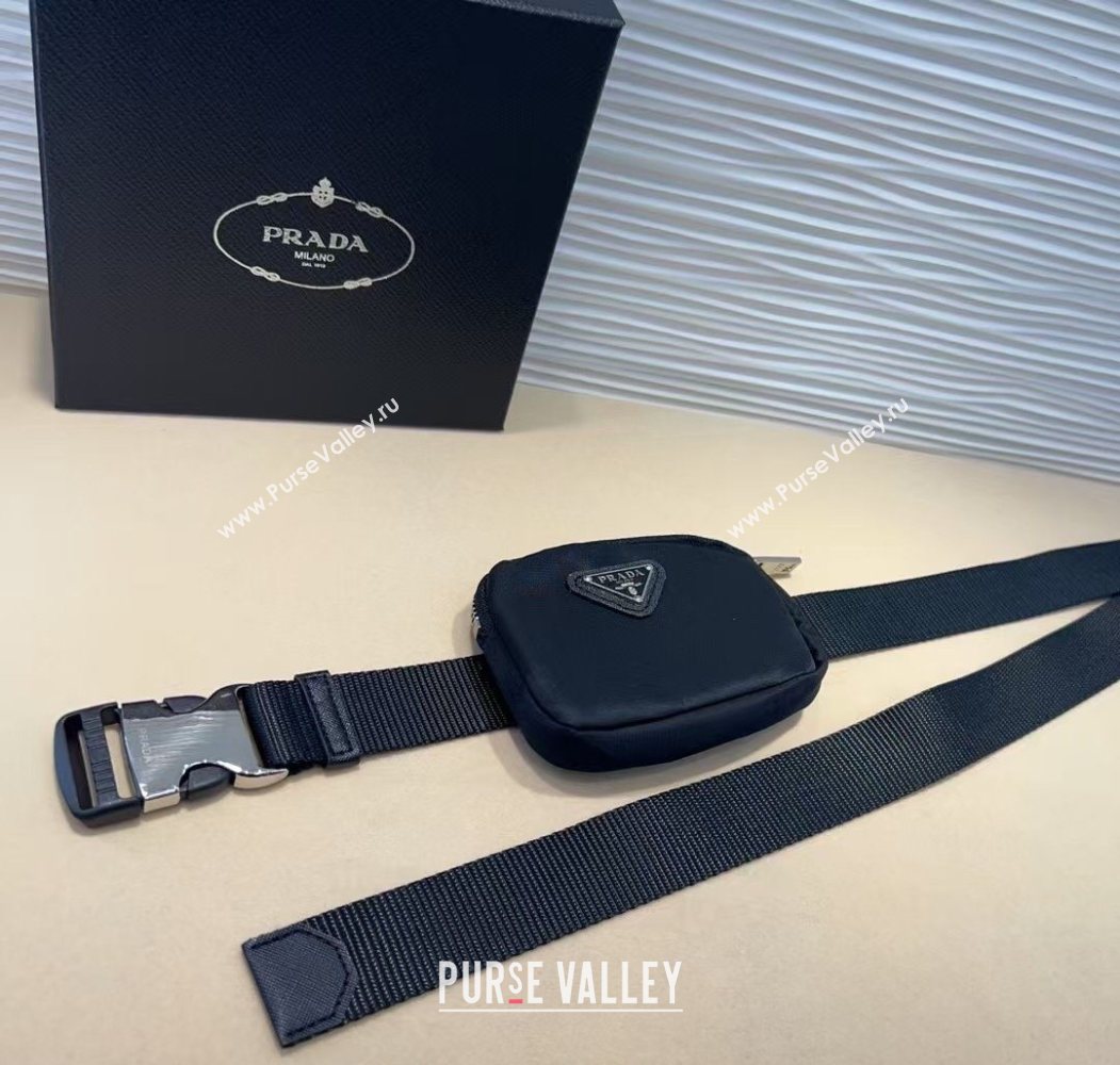 Prada Black Nylon Pouch Belt 3 2025 0618 (99-250618019)