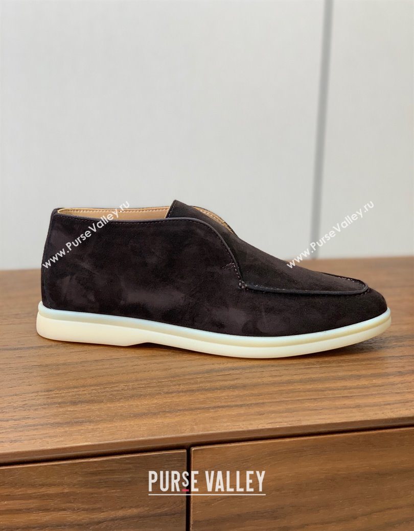 Loro Piana Open Walk Suede High-top Loafers Coffee Brown 2025 LP101101 (HH-251211036)