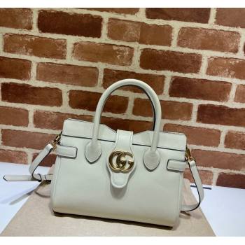 Gucci Small Top Handle Bag with Double G 658450 White 2021 (DLH-21090225)