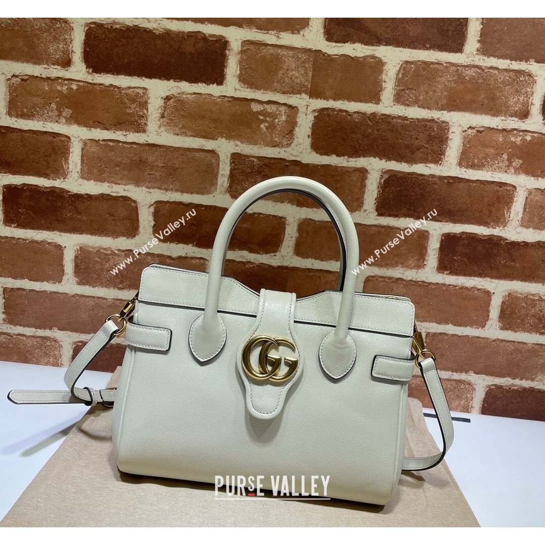 Gucci Small Top Handle Bag with Double G 658450 White 2021 (DLH-21090225)