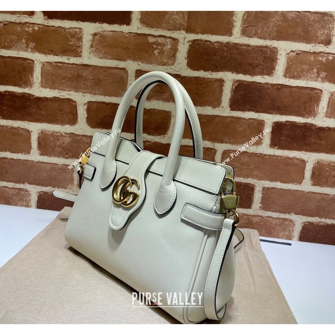 Gucci Small Top Handle Bag with Double G 658450 White 2021 (DLH-21090225)