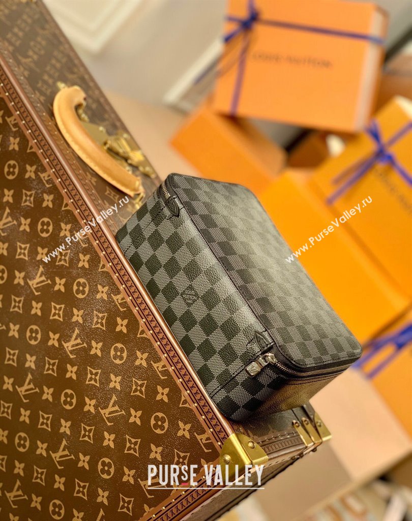 Louis Vuitton Packing Cube MM Travel Organizer N40182 Damier Graphite Canvas 2025 (KI-250211059)