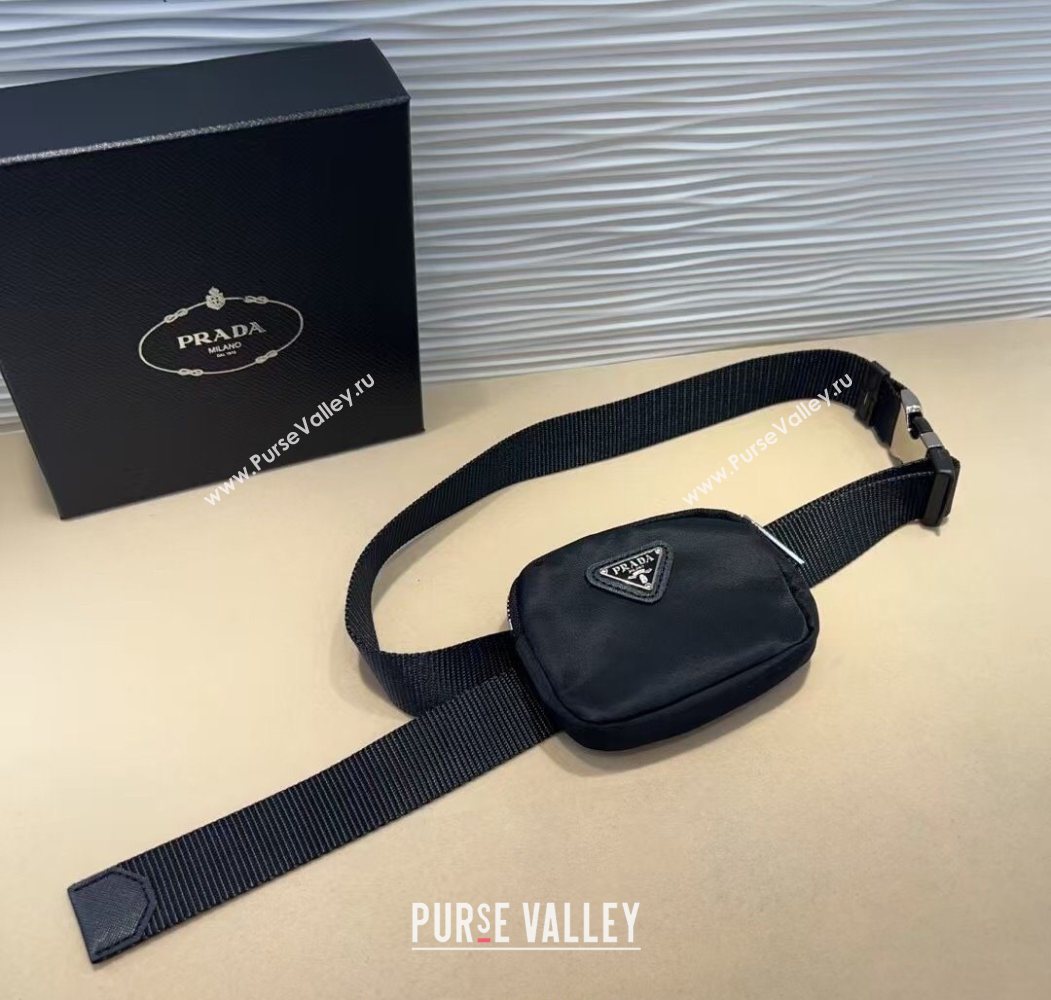 Prada Black Nylon Pouch Belt 3 2025 0618 (99-250618019)