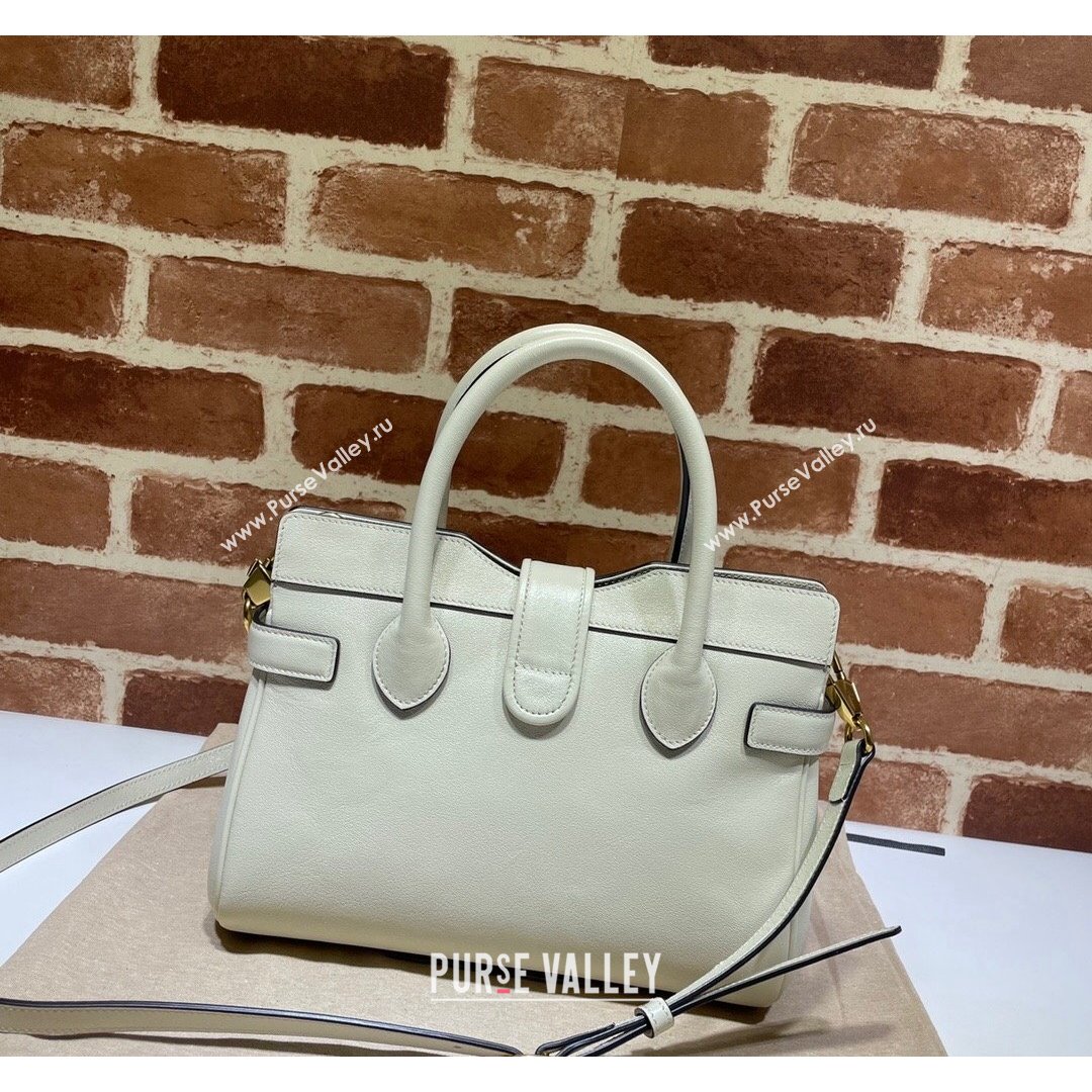 Gucci Small Top Handle Bag with Double G 658450 White 2021 (DLH-21090225)