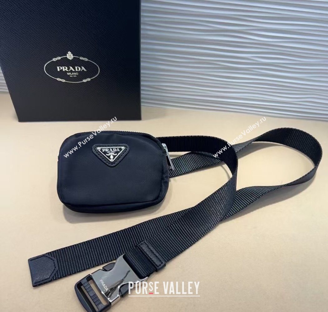 Prada Black Nylon Pouch Belt 3 2025 0618 (99-250618019)