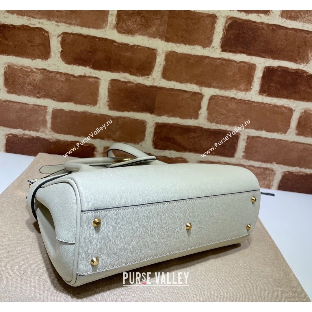 Gucci Small Top Handle Bag with Double G 658450 White 2021 (DLH-21090225)