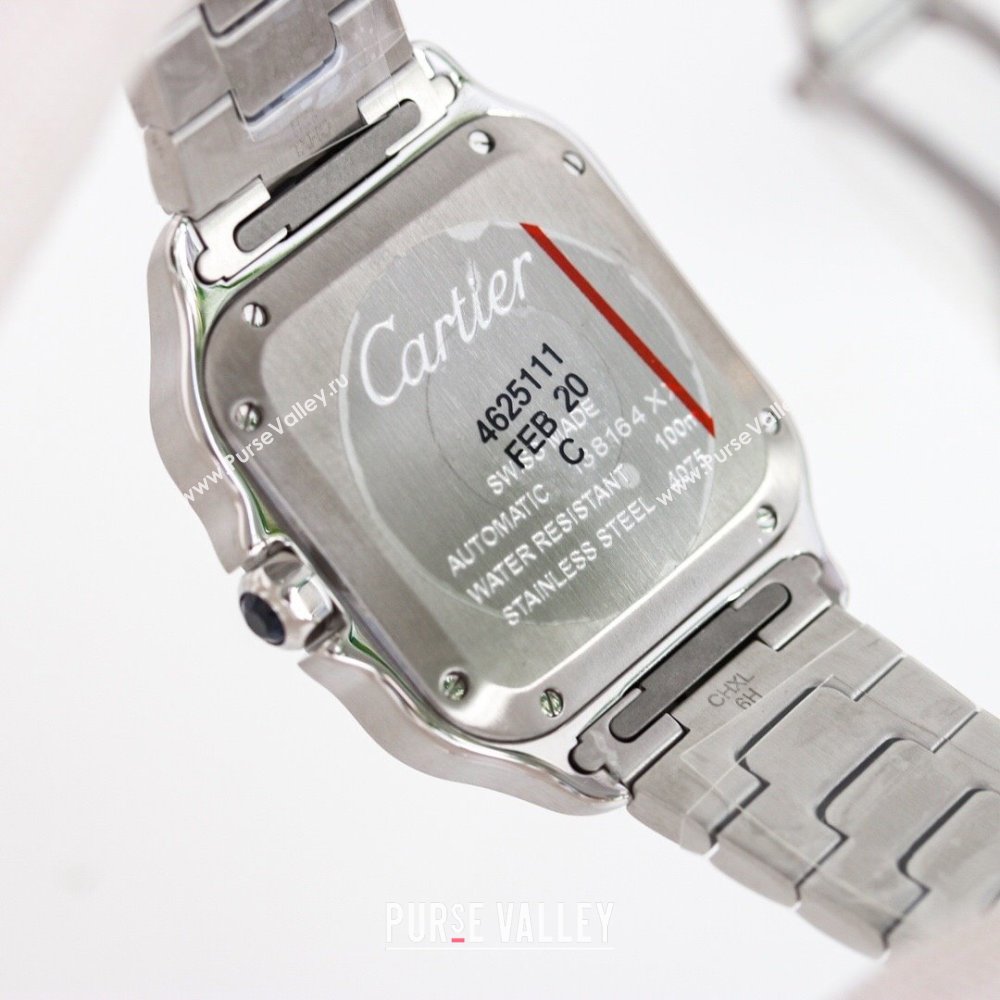 Cartier Santos de Cartier Watch， Medium Model 35mm Yellow Gold/Silver 2023 TOP QUALITY (KN-23121802)