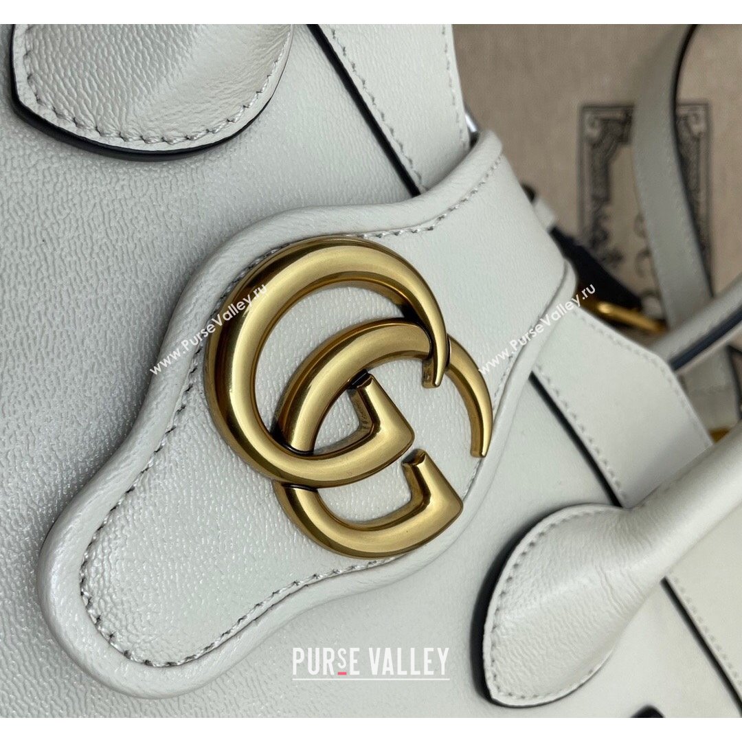 Gucci Small Top Handle Bag with Double G 658450 White 2021 (DLH-21090225)