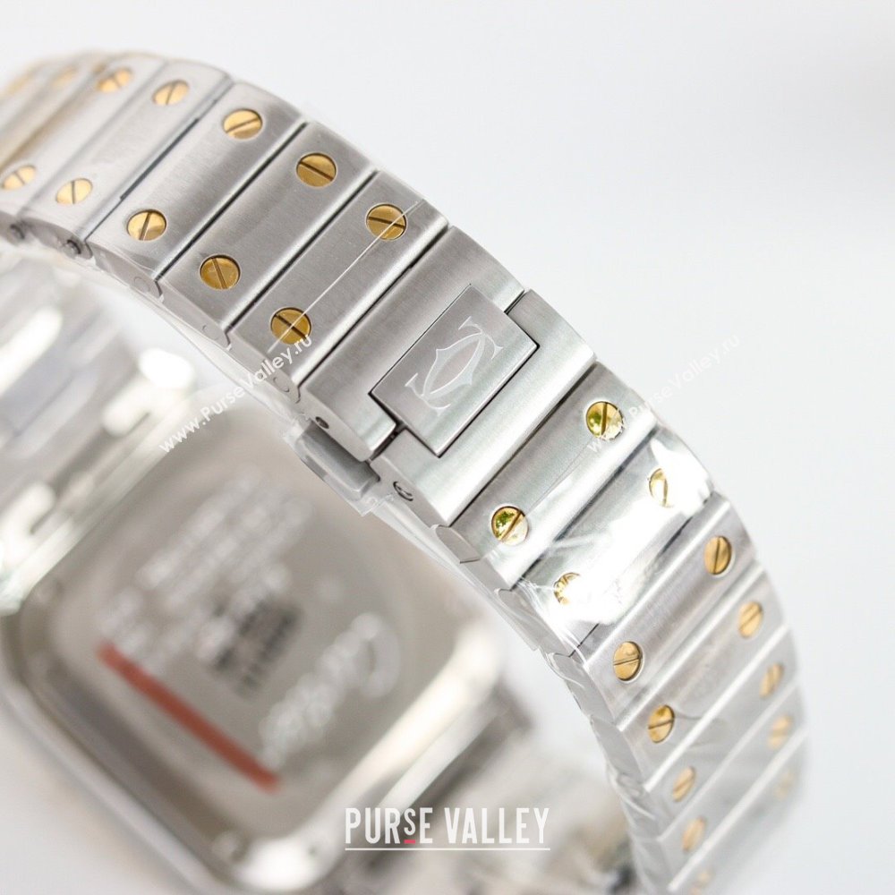 Cartier Santos de Cartier Watch， Medium Model 35mm Yellow Gold/Silver 2023 TOP QUALITY (KN-23121802)