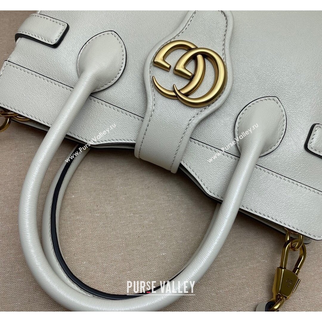 Gucci Small Top Handle Bag with Double G 658450 White 2021 (DLH-21090225)