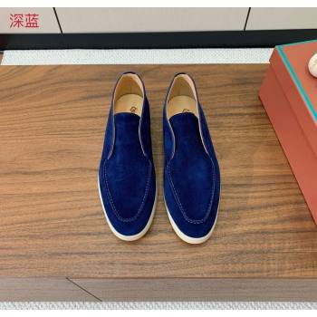 Loro Piana Open Walk Suede High-top Loafers Dark Blue 2025 LP101101 (HH-251211038)