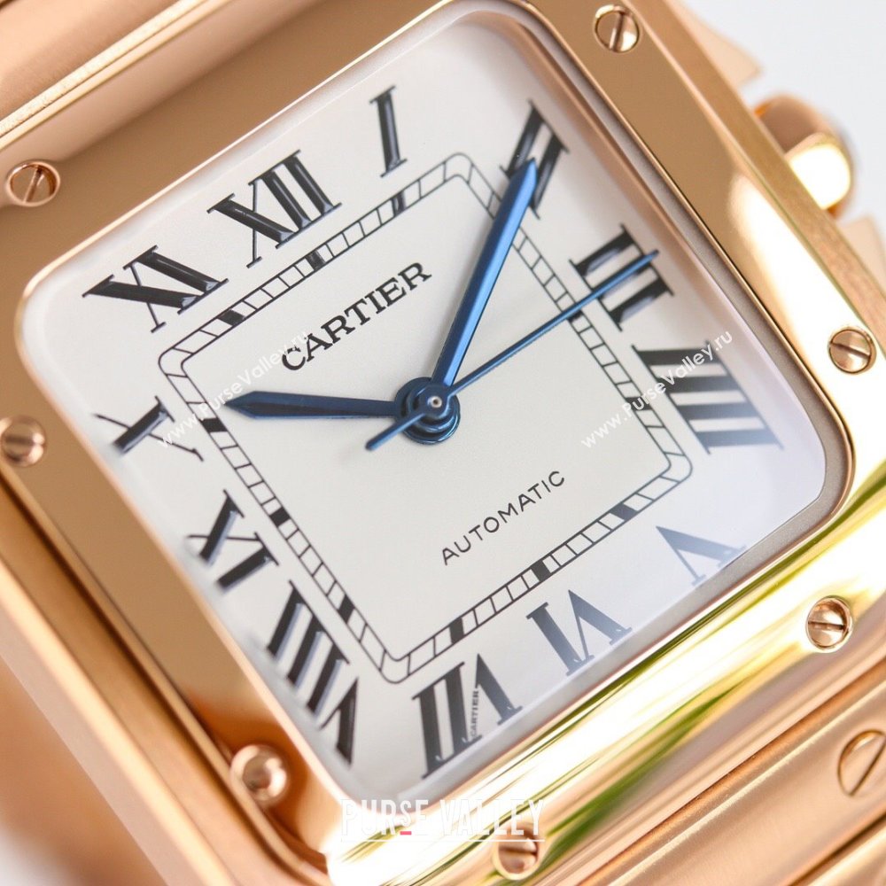 Cartier Santos de Cartier Watch， Medium Model 35mm Rosy Gold 2023 TOP QUALITY (KN-23121803)