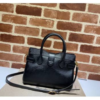 Gucci Small Top Handle Bag with Double G 658450 Black 2021 (DLH-21090226)