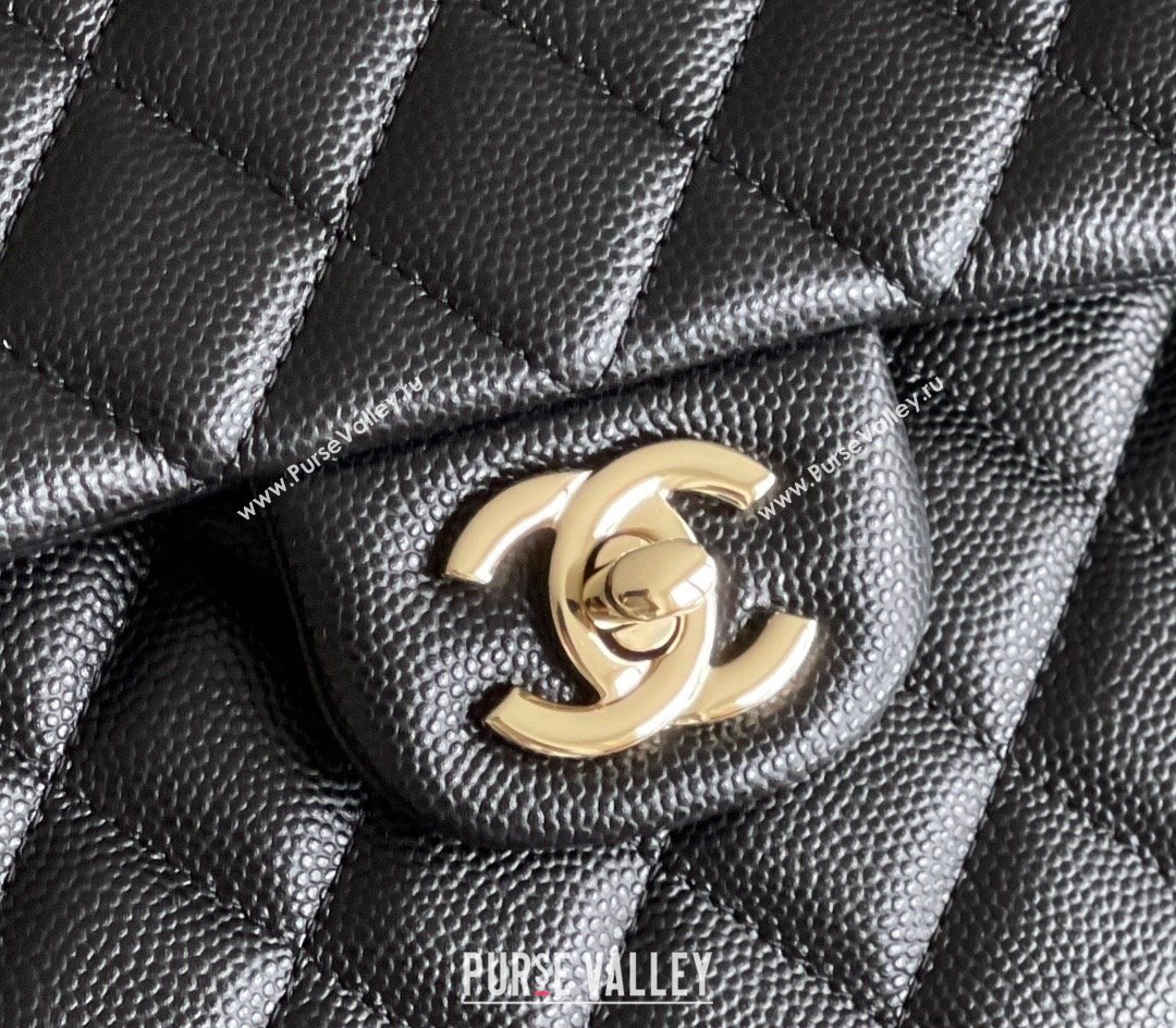 Chanel Grained Calfskin Small Classic Flap Bag A01113 Black/Light Gold 2023 Original Quality (MHE-23121201)