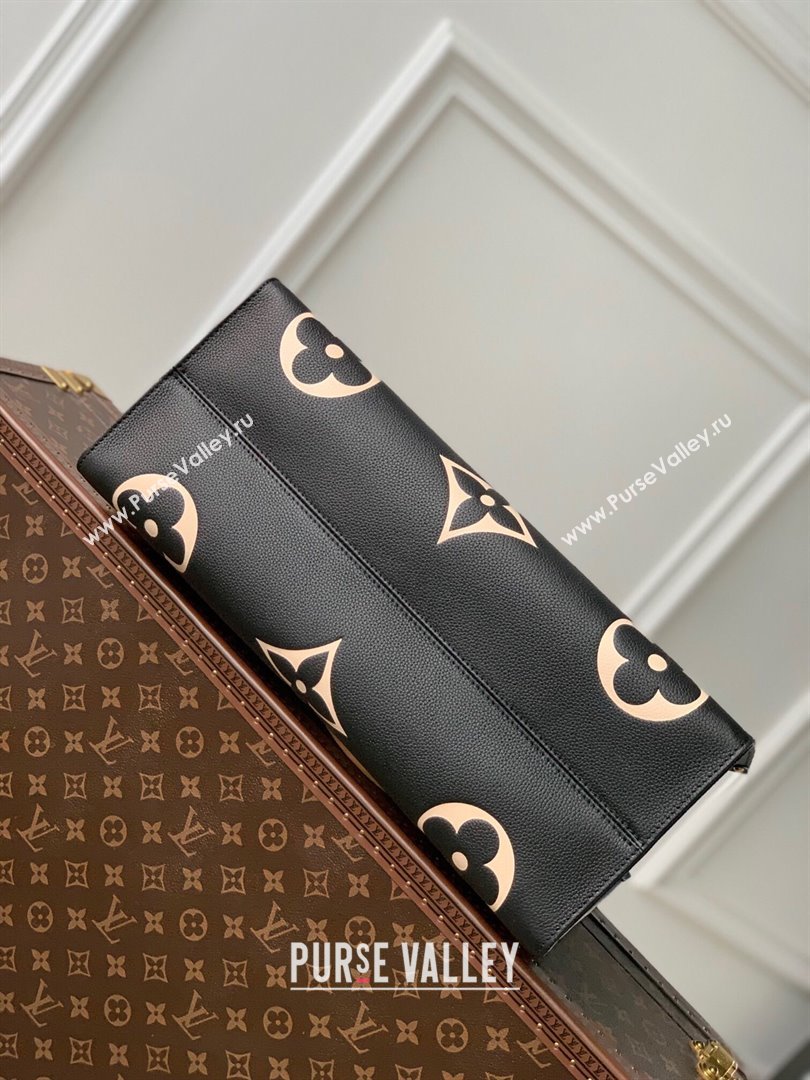 Louis Vuitton OnTheGo GM Tote Bag in Bicolor Monogram Empreinte Leather M45945 Black 2024 (K-24072201)