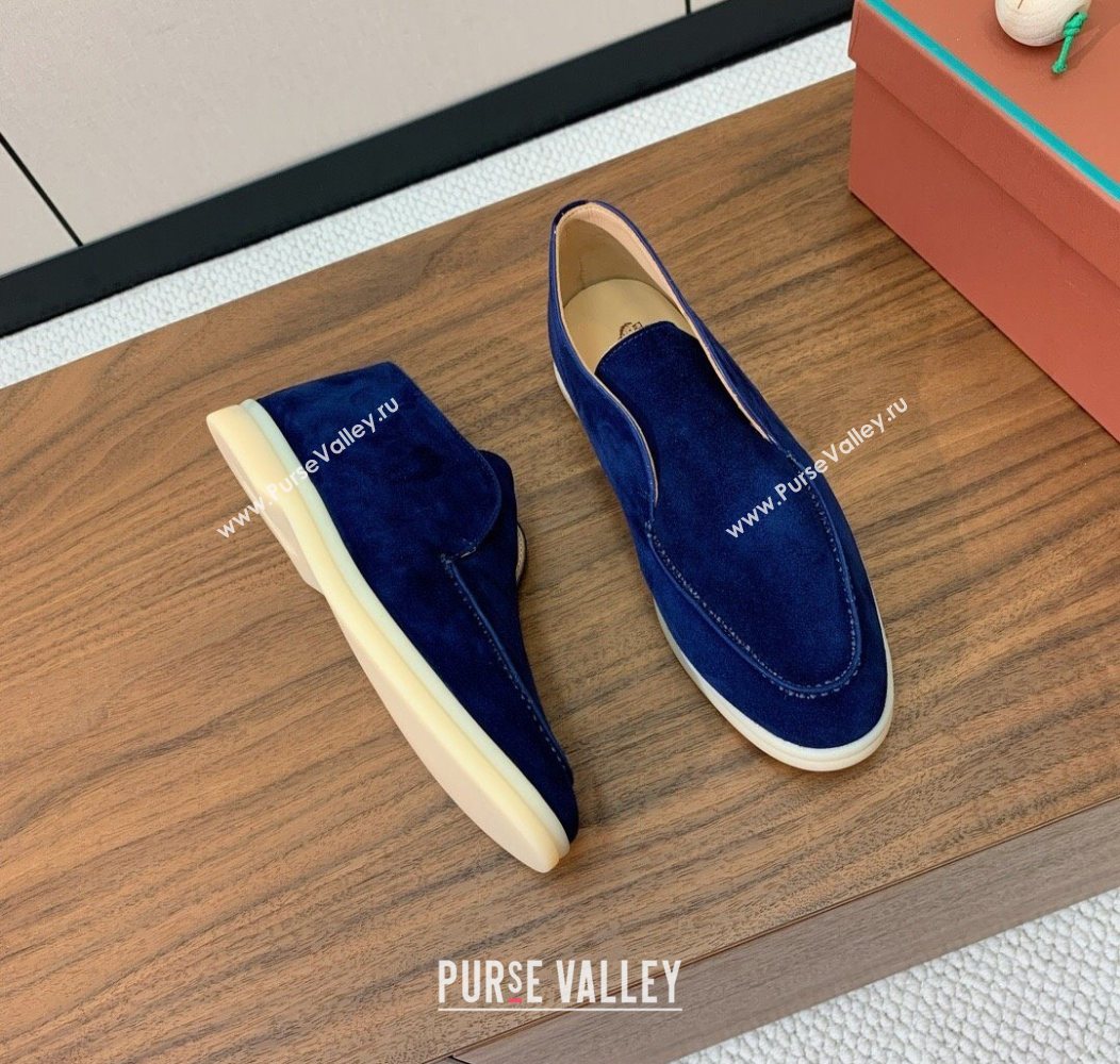 Loro Piana Open Walk Suede High-top Loafers Dark Blue 2025 LP101101 (HH-251211038)