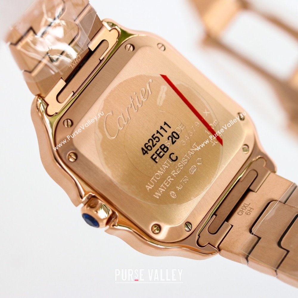 Cartier Santos de Cartier Watch， Medium Model 35mm Rosy Gold 2023 TOP QUALITY (KN-23121803)