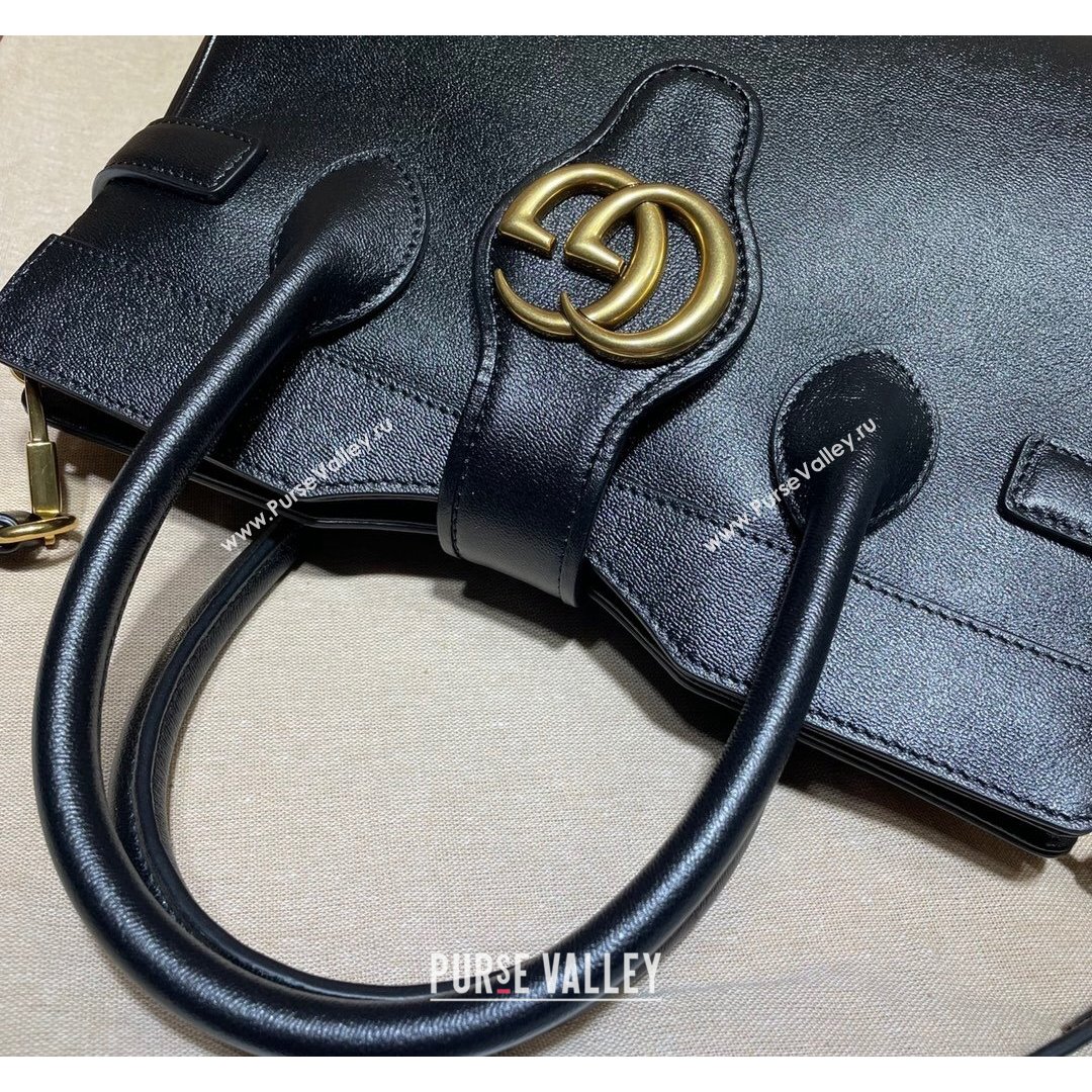 Gucci Small Top Handle Bag with Double G 658450 Black 2021 (DLH-21090226)