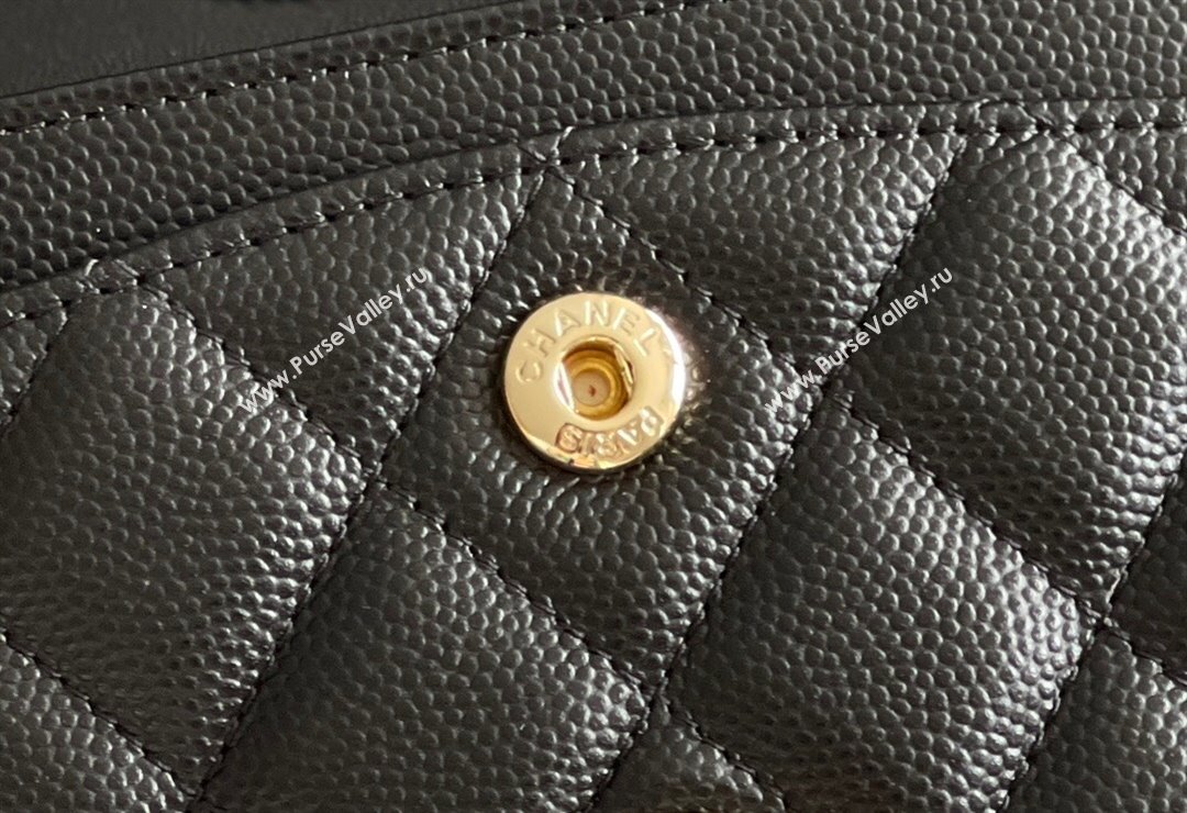 Chanel Grained Calfskin Small Classic Flap Bag A01113 Black/Light Gold 2023 Original Quality (MHE-23121201)