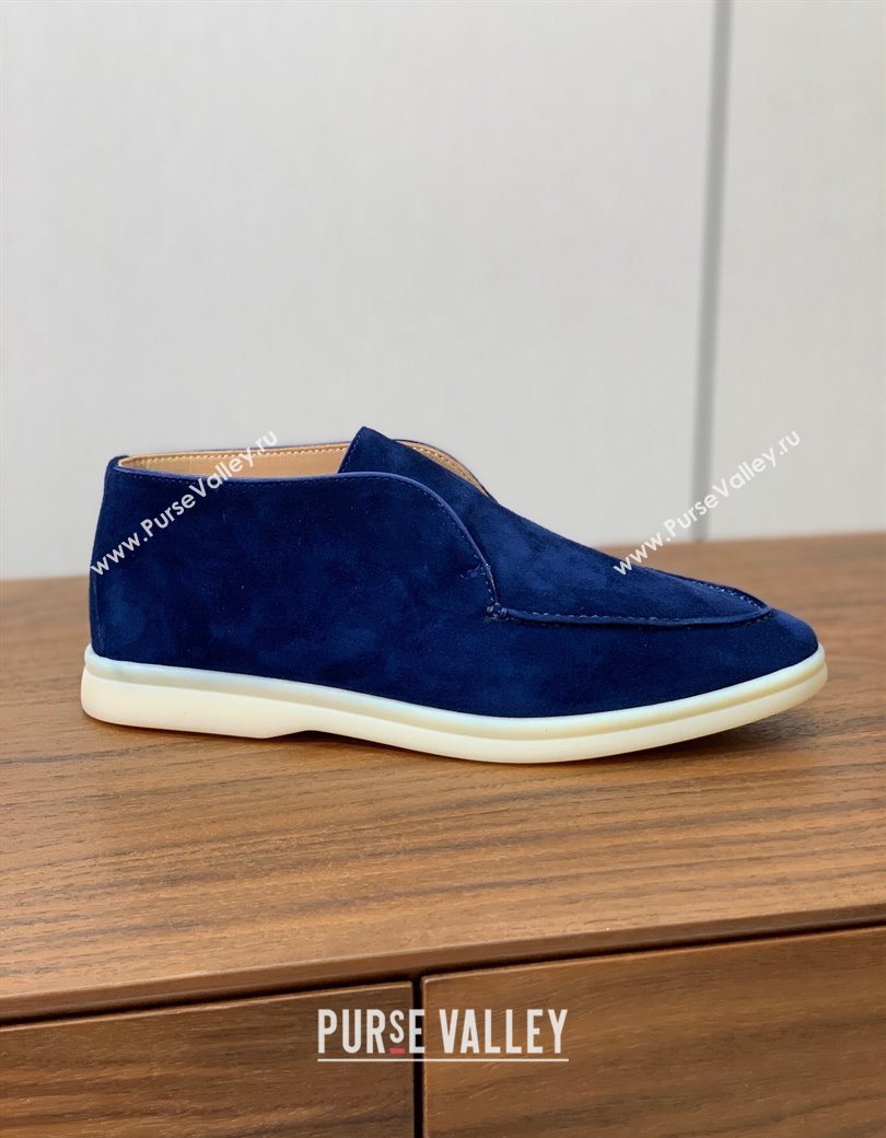 Loro Piana Open Walk Suede High-top Loafers Dark Blue 2025 LP101101 (HH-251211038)