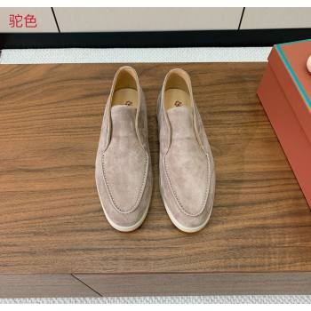 Loro Piana Open Walk Suede High-top Loafers Camel 2025 LP101101 (HH-251211039)