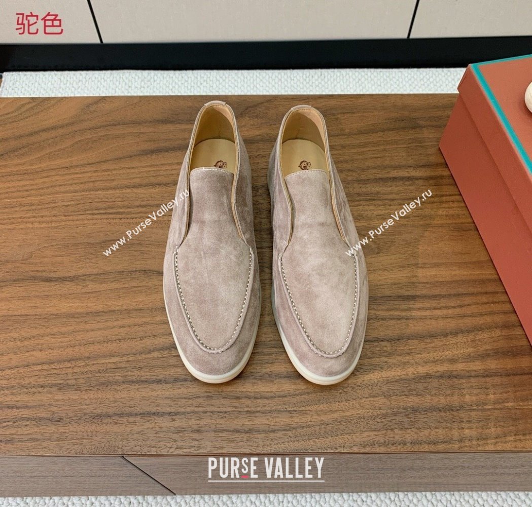Loro Piana Open Walk Suede High-top Loafers Camel 2025 LP101101 (HH-251211039)