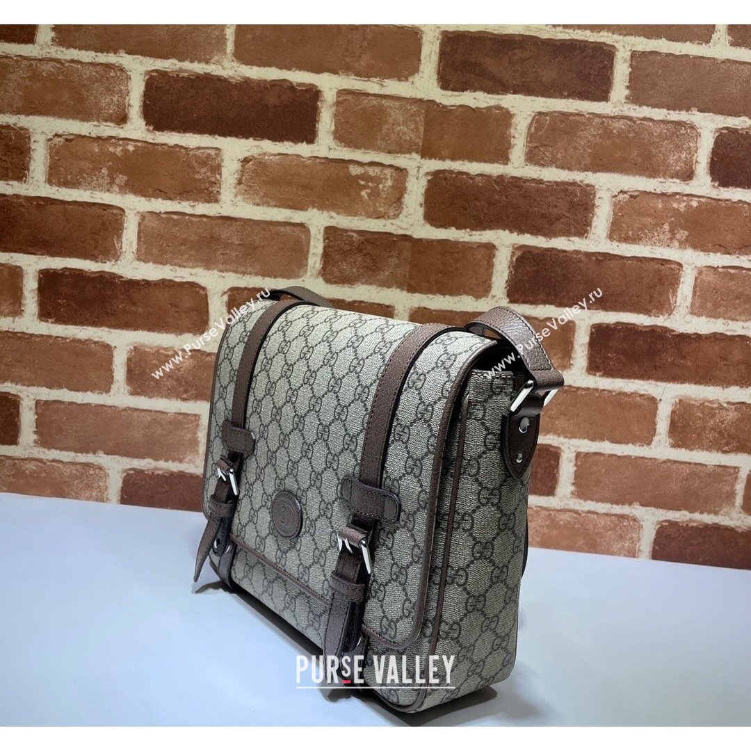 Gucci Mens GG Canvas Messenger Bag 658542 Beige 2021 (DLH-21090227)