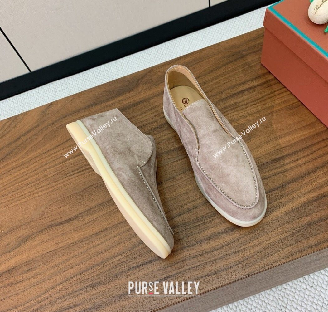 Loro Piana Open Walk Suede High-top Loafers Camel 2025 LP101101 (HH-251211039)