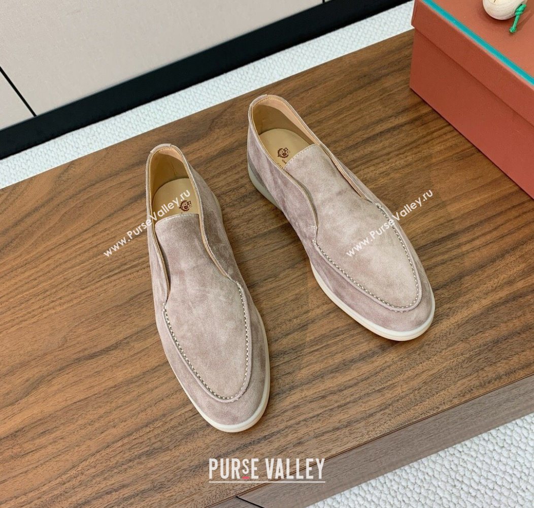 Loro Piana Open Walk Suede High-top Loafers Camel 2025 LP101101 (HH-251211039)