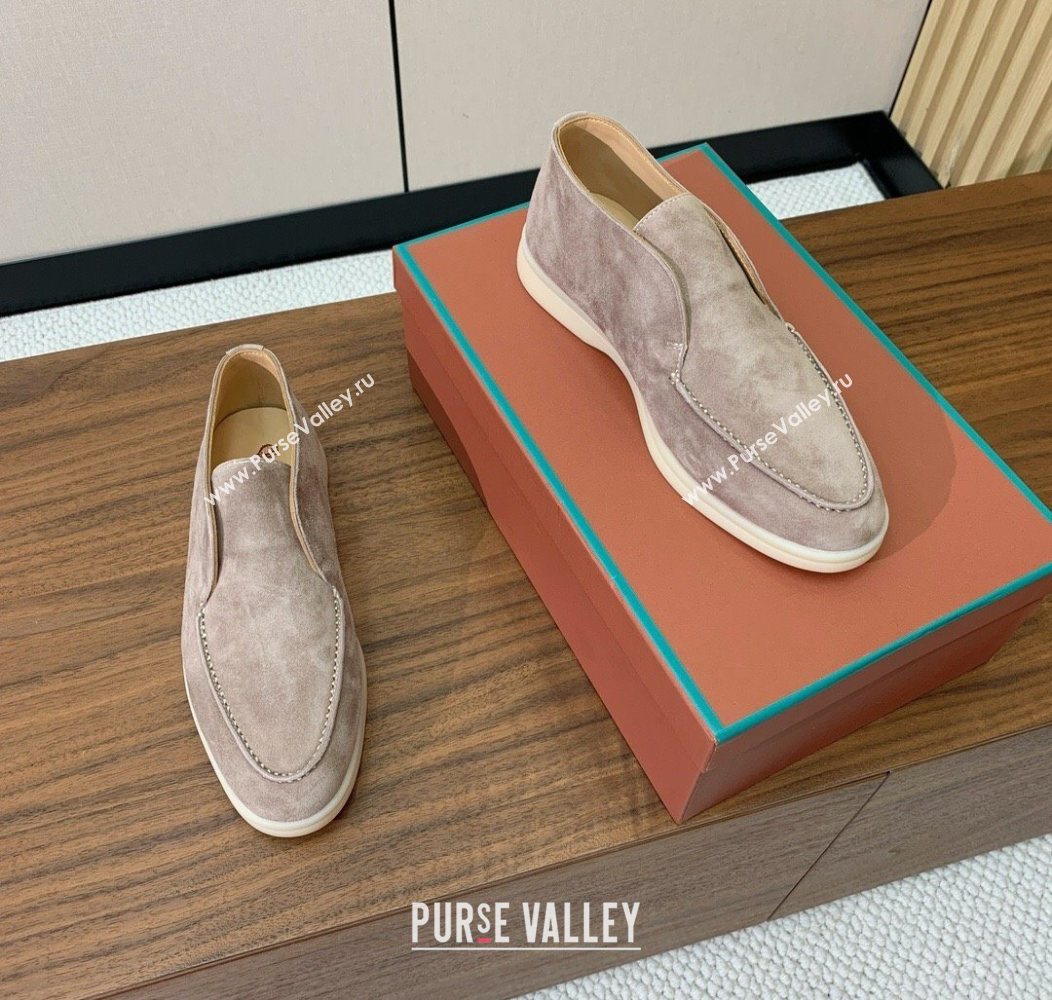 Loro Piana Open Walk Suede High-top Loafers Camel 2025 LP101101 (HH-251211039)