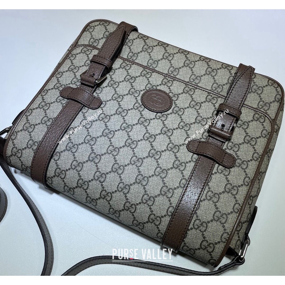 Gucci Mens GG Canvas Messenger Bag 658542 Beige 2021 (DLH-21090227)