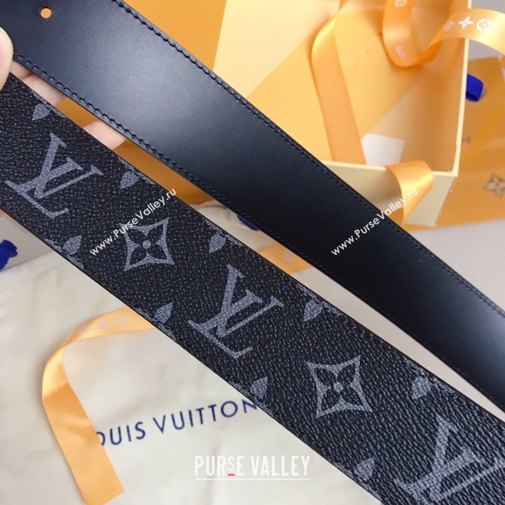 Louis Vuitton Monogram Canvas Belt 4cm with LV Buckle Brown/Grey/Silver 2021 (99-21011227)