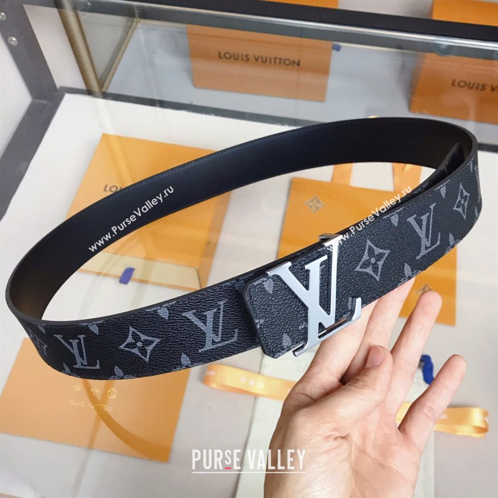 Louis Vuitton Monogram Canvas Belt 4cm with LV Buckle Brown/Grey/Silver 2021 (99-21011227)