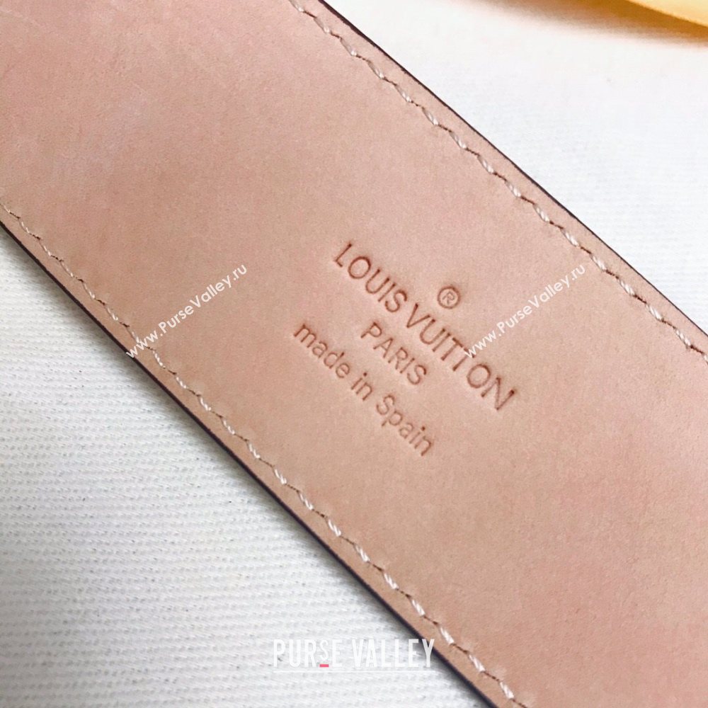 Louis Vuitton Monogram Canvas Belt 4cm with LV Buckle Brown/Nude/Silver 2021 (99-21011226)