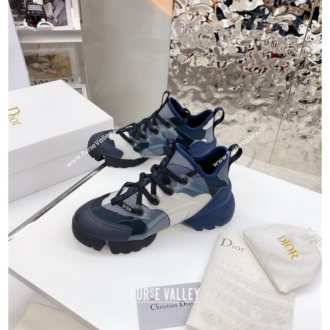 Dior D-Connect Sneaker in Zodiac Printed Technical Fabric DS11 Blue 2021 (KW-210816062)