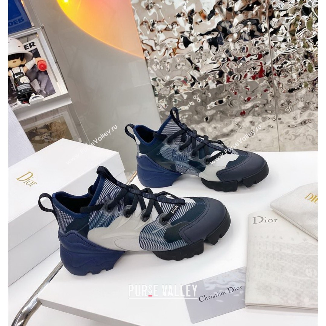 Dior D-Connect Sneaker in Zodiac Printed Technical Fabric DS11 Blue 2021 (KW-210816062)