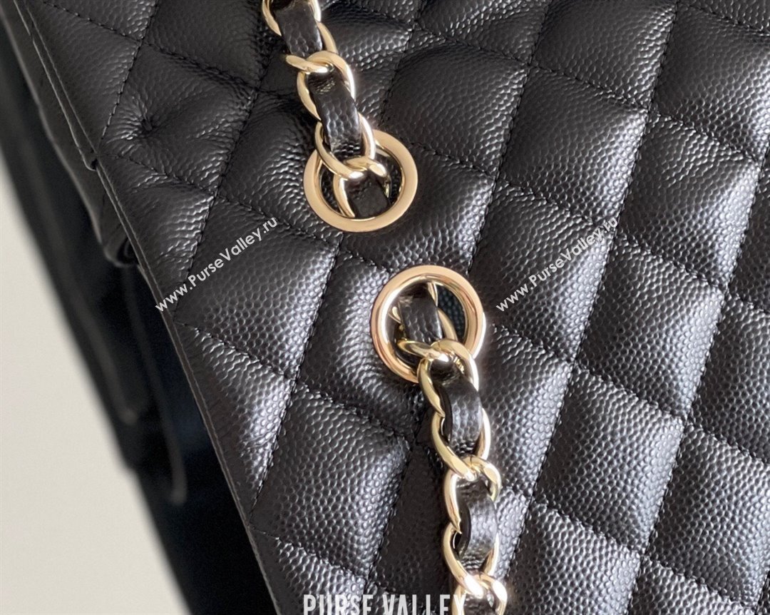 Chanel Grained Calfskin Medium Classic Flap Bag A01112 Black/Light Gold 2023 Original Quality (MHE-23121202)