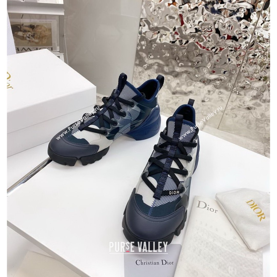 Dior D-Connect Sneaker in Zodiac Printed Technical Fabric DS11 Blue 2021 (KW-210816062)