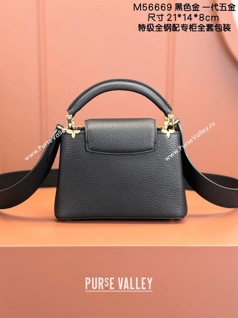 Louis Vuitton Capucines Mini Bag in Taurillon Leather M56669 Black 2024 (K-24123016)