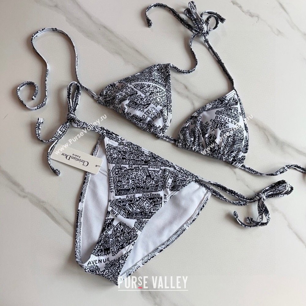 Dior Plan de Paris Two Pieces Swimwear White 2024 (XMN-240306085)