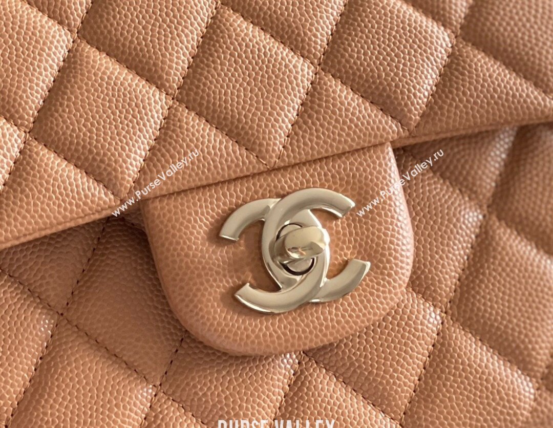 Chanel Grained Calfskin Small Classic Flap Bag A01113 Caramel/Light Gold 2023 Original Quality (MHE-23121203)