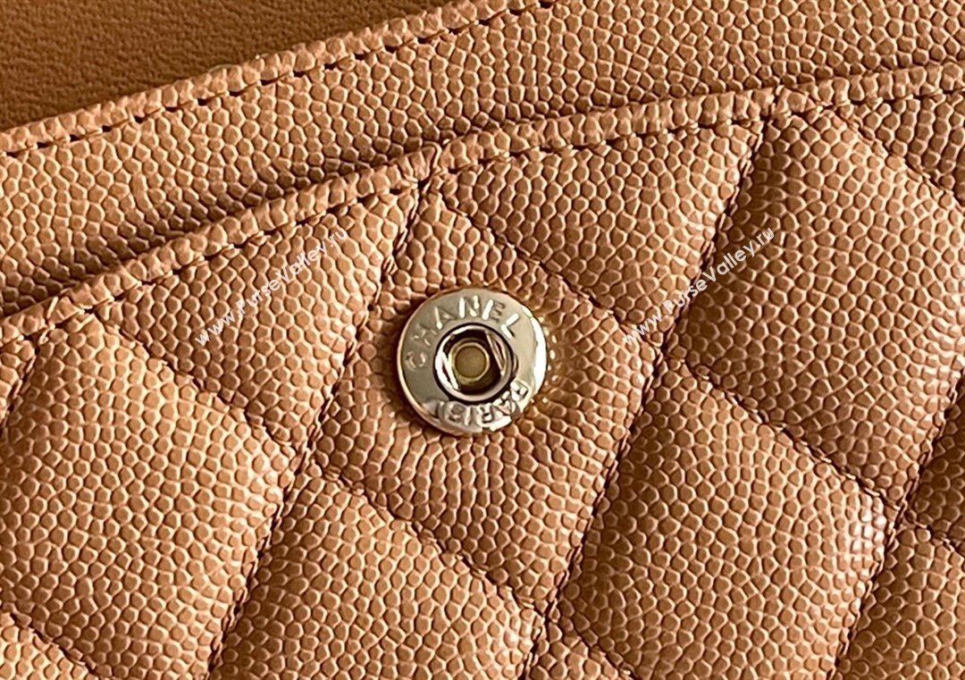 Chanel Grained Calfskin Small Classic Flap Bag A01113 Caramel/Light Gold 2023 Original Quality (MHE-23121203)