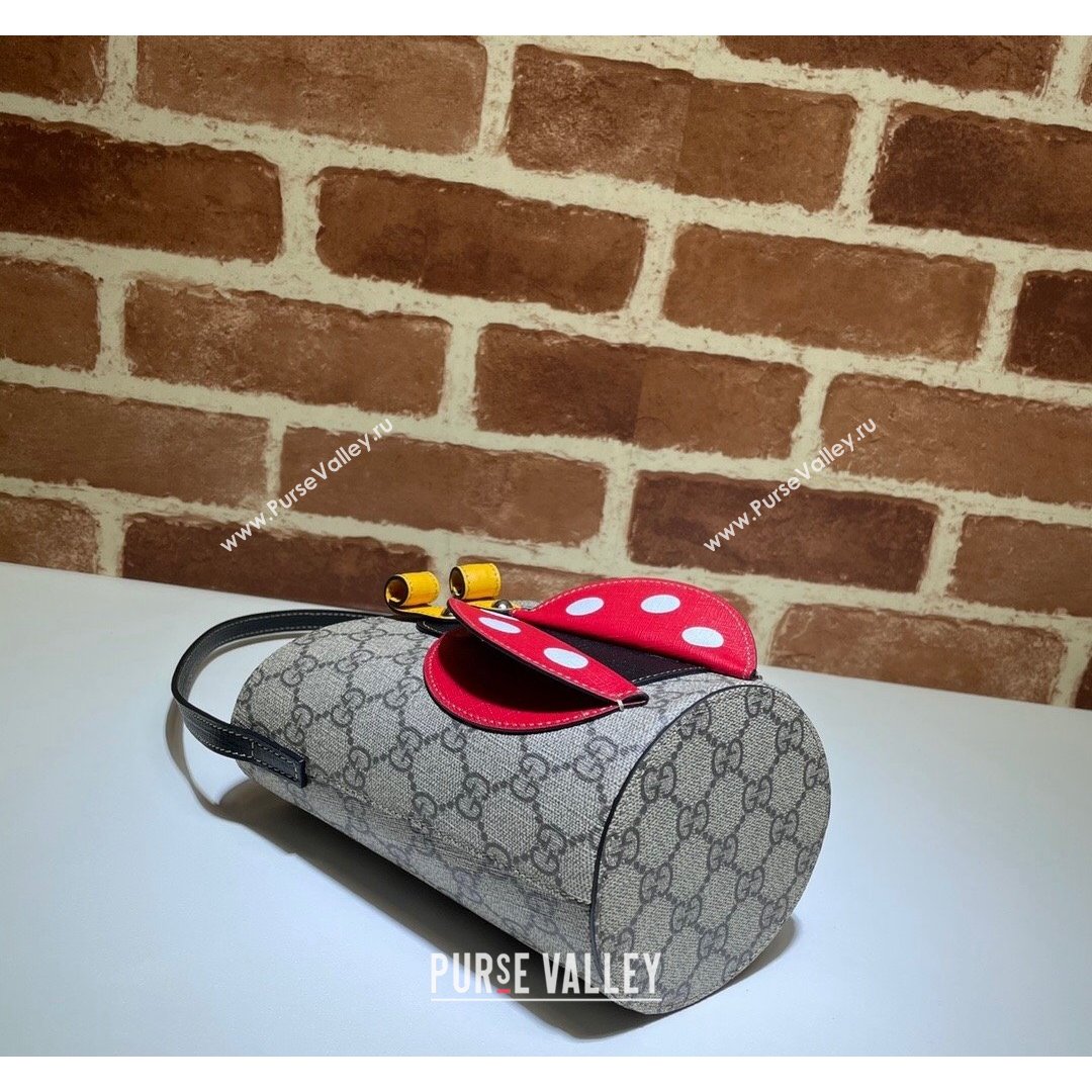 Gucci Childrens Ladybug Bucket Bag 666227 Beige/Red 2021 (DLH-21090232)