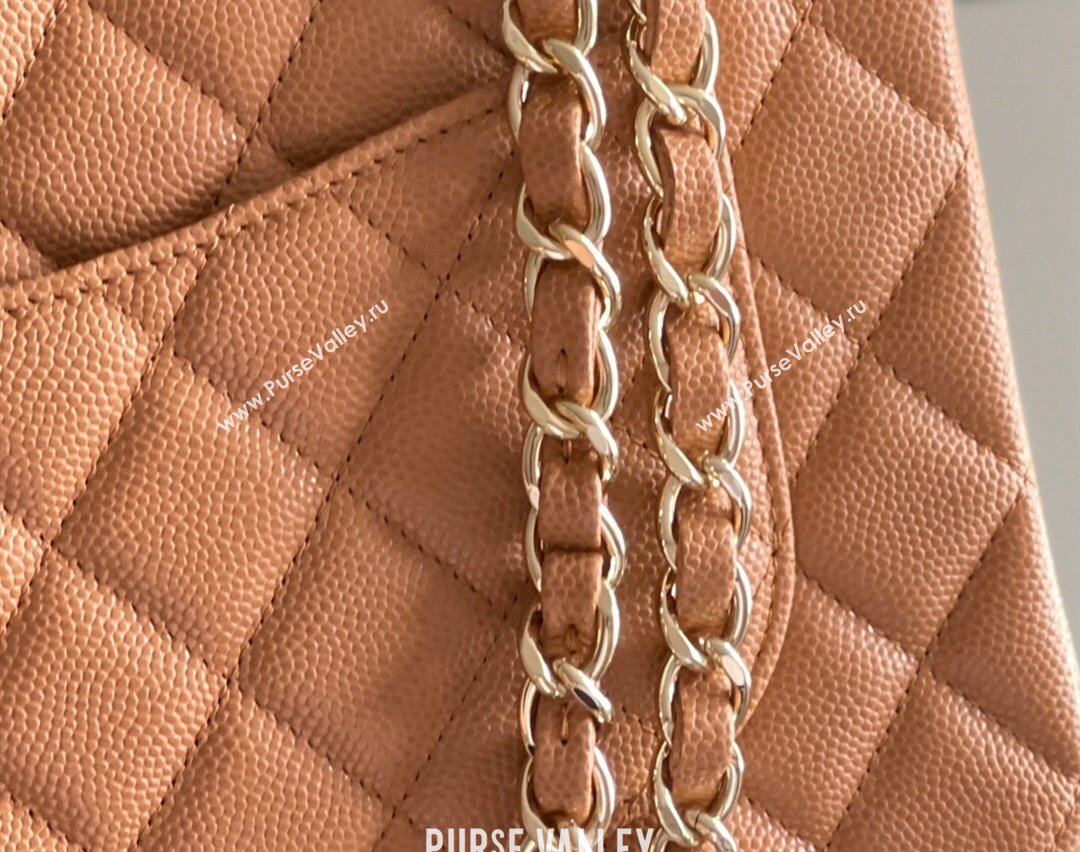 Chanel Grained Calfskin Small Classic Flap Bag A01113 Caramel/Light Gold 2023 Original Quality (MHE-23121203)