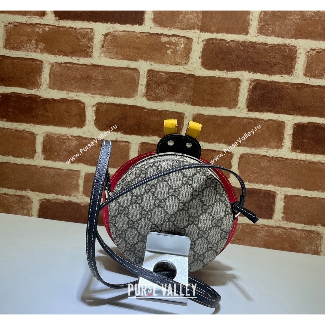 Gucci Childrens Ladybug Shaped Handbag 664080 Beige/Red 2021 (DLH-21090231)