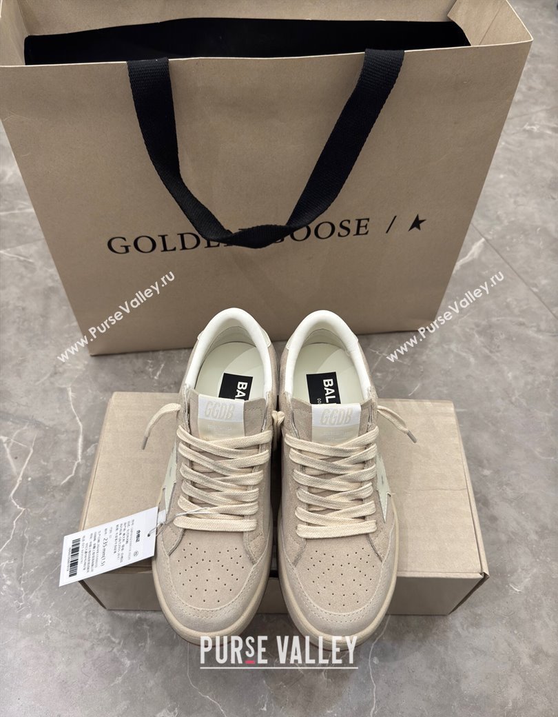 Golden Goose Womens Ball Star 2 Sneakers in grey suede with white leather star and heel tab 2025 0221 (13-250221009)