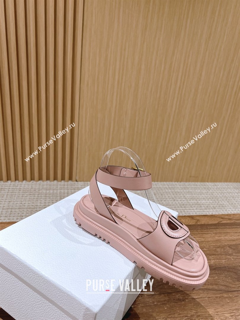 Dior 30 Montaigne CD Calfskin Sandals Pink/Light Brown 2024 (KL-24052313)